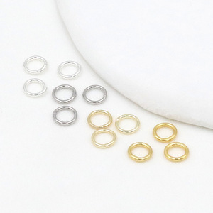 Color-preserving 18k gold closed-loop 4mm/5mm welded single-loop DIY handmade beaded finishing <b>ring</b> B05 - Product Image 2