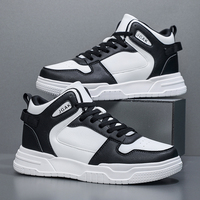 Baskets montantes en cuir pour hommes, grandes tailles US 15 16 EUR 49 50, blanches, respirantes, de qualité supérieure, avec soutien de la cheville, pour le skateboard et le sport