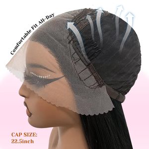 Peluca de encaje frontal <span class=keywords><strong>Su</strong></span> Mei.s 13X4 marrón claro, larga y lisa, sin pegamento, para mujer, con encaje HD y línea de cabello pre-arrancada (Marrón Claro 13X4) - Product Image 3