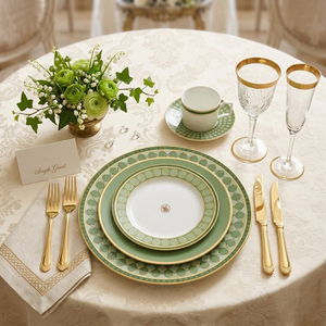 <span class=keywords><strong>Service</strong></span> de Table de Luxe en <span class=keywords><strong>Porcelaine</strong></span> Verte avec Bordure en Or Véritable, Vaisselle de Mariage en <span class=keywords><strong>Porcelaine</strong></span> Fine, Ensemble Assiettes et Bols en Céramique Motif Cygne Style Palais 2026 - Product Image 2