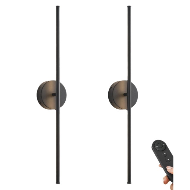 Battery Operated Wall Sconces Set of Two USB Rechargeable Dimmable LED Wireless Wall Light