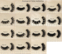 7D34 Vente en gros 20mm Fluffy Faux mink naturel Lashes and Private Label vegan faux vison Eyelashes3D Strip Eye Lashes Vendeurs