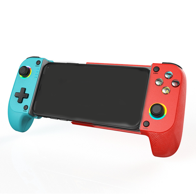 RGB Wireless Mobile Phone Game Controller with Dual Joystick and Vibration Motor for iOS & Android