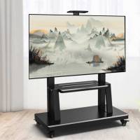 Pantallas de Monitor de Panel plano de Plasma de 55-100 pulgadas Soporte de TV Móvil y elevador Carro de TV Capacidad de carga 310 Lbs con estante de DVD