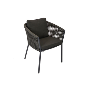 Chaises de salle à manger de <span class=keywords><strong>terrasse</strong></span> en corde tressée à cadre en aluminium imperméable moderne pour restaurants et hôtels - Product Image 4