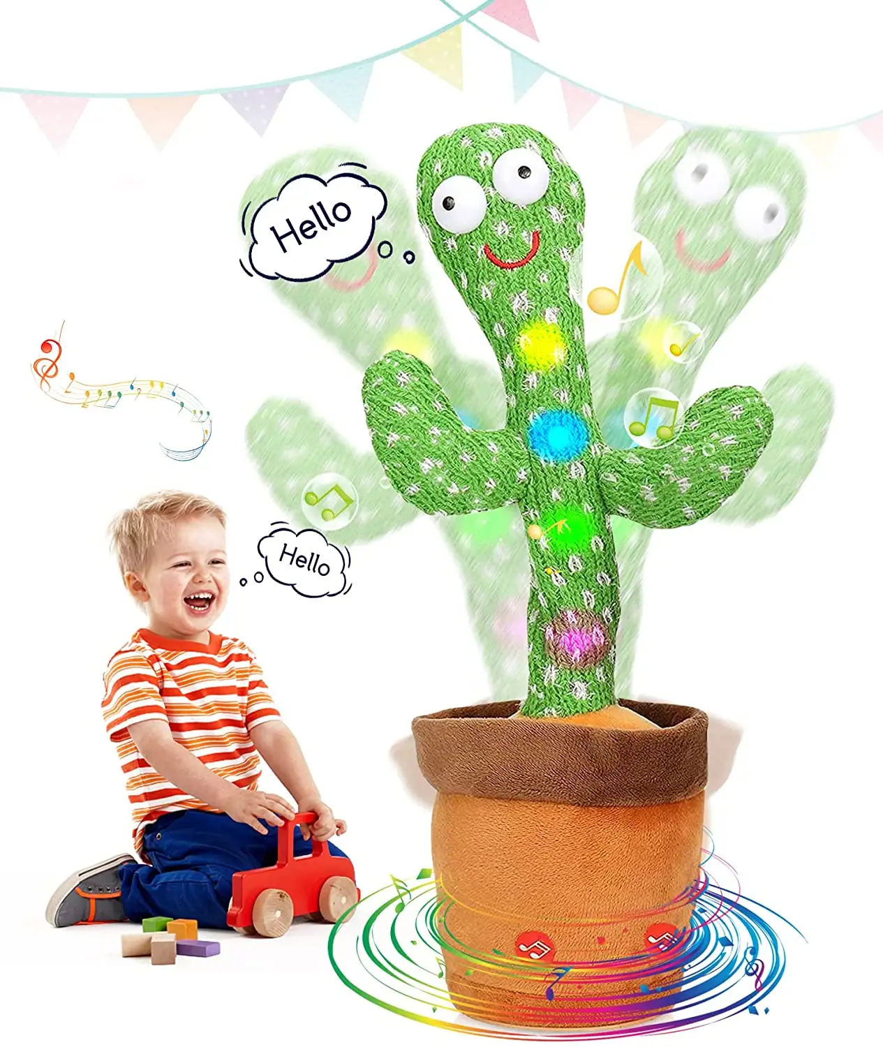 Groothandel Cactus Speelgoed Baby Intelligent Speelgoed Elektrische Talking Herhaal Dansen Opname Led Funny Novelty, Zingen 120 Engels Liedjes