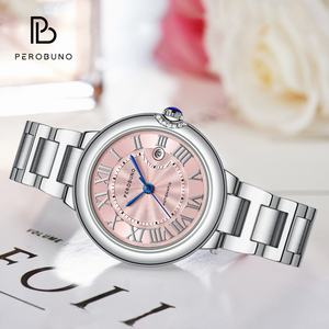 Reloj Mecánico de Acero Inoxidable PeroBuno para Mujer con Esfera de Números Romanos, Diseño Resistente al Agua, Elegante Visualización de la Hora con Corona y Agujas PB - Product Image 3