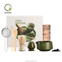 Ensemble d'outils à matcha en céramique et porcelaine SINODOCK personnalisé, bol, fouet, tasses, coffret à thé matcha, kit à matcha, ensemble d'outils personnalisés