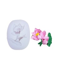 Moule en Silicone en forme de fleur de Lotus chinois pour la pâtisserie de gâteau au chocolat Mousse et moule d'ornement de plâtre de bougie parfumée