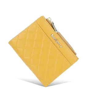 Baellerry Latest New Fashion Credit Card Holder For Ladies Super Thin Coin Girls Wallet Leather Fold Over Purse