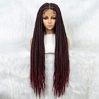 Perruques Synthétiques Tressées Full Lace de 34 Pouces, Bon Marché, Fournisseurs de Cheveux Synthétiques à Tresser en Gros pour Femmes Noires
