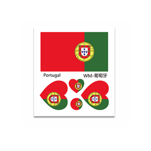 Autocollant de tatouage temporaire pour le visage et le corps des supporters de la Coupe d'Europe de football, drapeau national, soutien - Encouragez - Product Image 3