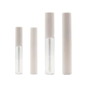 Kunden spezifische matte weiße transparente klare 5g 10g Kunststoff-Lippen röhrchen mit kunden spezifischen Verpackungs röhrchen Lippe mit Schraub deckel