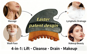 <span class=keywords><strong>Brosse</strong></span> de massage manuelle ergonomique pour le <span class=keywords><strong>visage</strong></span>, drainage lymphatique, nettoyage et sculpture du <span class=keywords><strong>visage</strong></span>, avec logo personnalisé - Product Image 4