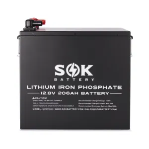 Deep Cycle Lithium Batteries - SOK Battery -12V200Ah LiFePO4 Battery Self-heating Power Supply