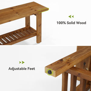 Banc de <span class=keywords><strong>lit</strong></span> rustique Tribesigns de style farmhouse, 63 pouces, en bois massif, pour <span class=keywords><strong>une</strong></span> assise confortable dans la chambre et un rangement au chevet - Product Image 5