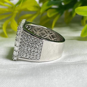 Hip Hop Iced Out Men's 925 Sterling Silver Custom Round Baguette VVS Moissanite Diamond <b>Ring</b> for Rappers Hip Hop Jewelry <b>Ring</b> - Product Image 4