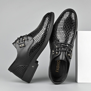 Men's White Perforated Leather <b>Clogs</b> Lace-Up Breathable Summer Formal Shoes Adult Size 40-46 - Product Image 2