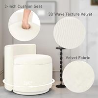 Fauteuil pivotant 360° Allamazing avec rangement, tabouret de vanité, dossier en velours, ottoman en forme de baril pour salon et salle de maquillage