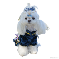Robe brodée élégante et confortable en polyester personnalisable pour petits chiens – Vente en gros – Mode animale transfrontalière