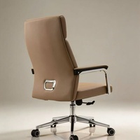 Chaise de bureau exécutive en cuir PU ergonomique réglable en hauteur, pivotante, pour conférence