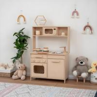 Meilleure vente Simulation son et lumière cuisine maison ensemble rôle semblant jouer grande cuisine jouets éducatifs en bois pour enfants filles
