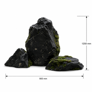 Décoration de terrarium en roche mousseuse noire, fond en pierre 3D, imperméable, ornement paysager pour enclos de reptiles - Product Image 3