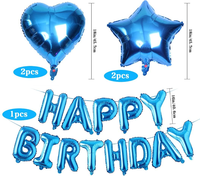 Bleu 15-18 ans garçon anniversaire Fiesta fête décoration fournitures ensemble 15 numéro feuille ballon anniversaire confettis ballons latex bouquet