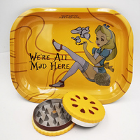 Kit de broyeur en métal pour biscuits et herbes séchées, forme de moulin à biscuits, 55 mm, plateau roulant en fer blanc 7x5.5 pouces, broyeur à 2 couches