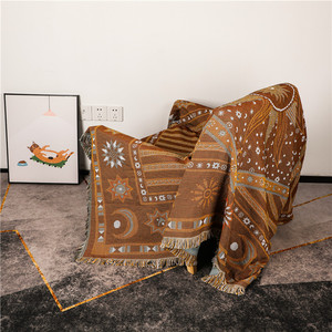 Tappeti di alta qualità le <span class=keywords><strong>stelle</strong></span> del sole e della luna lanciano una coperta tessuta personalizzata - Product Image 3