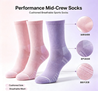 Chaussettes de sport athlétiques pour femmes avec soutien de la voûte plantaire, talon et orteils rembourrés, évacuation de l'humidité et maille respirante
