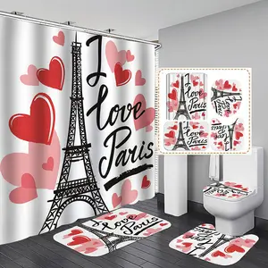 Romantic Valentine's Day Gift 72 x 72 Inches Home Decor Custom Design Print Red Balloon Shower Curtain