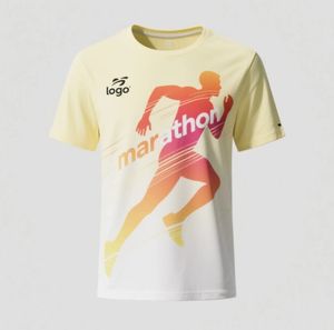 T-shirt de course à pied OEM personnalisé 100% en polyester à séchage rapide pour marathon T-shirts de sport T-shirts à impression par transfert de chaleur pour hommes T-Shirt à sublimation - Product Image 3