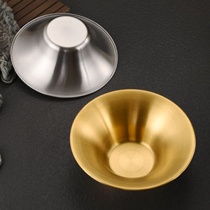 Piatto Conico a Fondo Piatto in Acciaio Inossidabile Coreano per Alimenti, Vassoio da Portata per Pasta, Ciotola per Ramen e Zuppa, Oro e Argento, per Ristoranti - Product Image 6