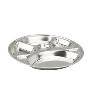 Placa de acero inoxidable dividida para estudiantes, bandeja de comida de alta calidad, con compartimentos ovales - Product Image 6