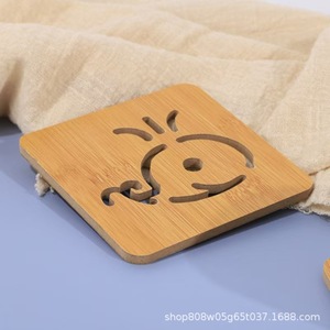 Lingyue Wooden <b>Cat</b> Coaster Natural Wood Color Cartoon Shape Heat Insulating <b>Mat</b> For Teacup Coffee Cup Desktop Use - Product Image 3