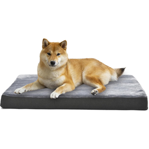 Tapis orthopédique pour chien en mousse à mémoire de forme avec housse en velours amovible et lavable, tapis de lit en sherpa résistant à l'eau pour chiens - Product Image 1