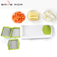 Nieuwe Aankomst Multifunctionele Handheld Groentesnijder Ui Aardappelschiller Keuken Vruchten Snijmachine All-In-1 Stalen Groente Chopper