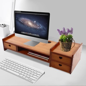 Bamboo Desktop Organizer With <b>Drawers</b> 33x15x85cm Multifunction Storage For Desk Neatening - Product Image 3