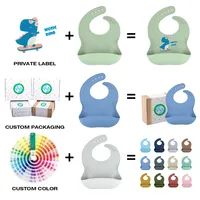 Nouveau Fournisseur 2026 : Bavoir Bébé en Silicone Imperméable Personnalisé avec Motif Imprimé GRS, Sans BPA, Vente en Gros