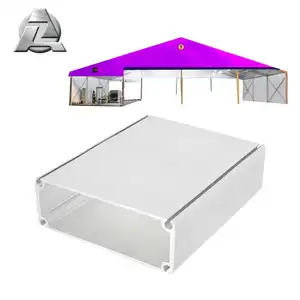 Gazebo exposition anodisé argent aluminium extrusion rails keder pour cadre de tentes