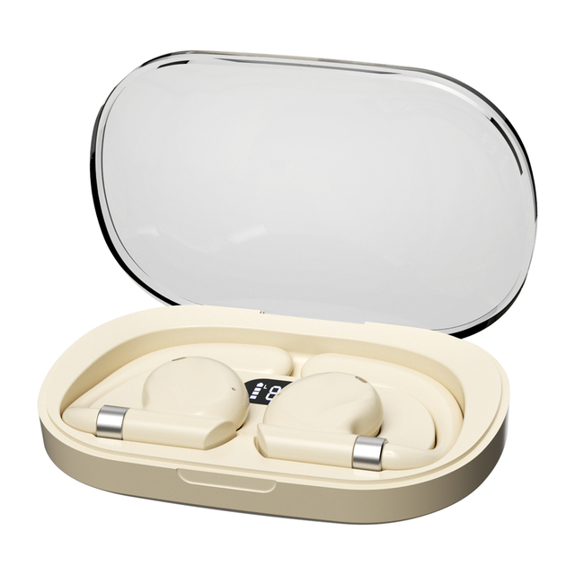 Wireless BT 5.3 Wireless Earhook OWS Headphones for Meeting, Driving,Traveling 3-4hrs Per Time Air Conduction Headphone with LED