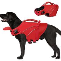 Veste de sauvetage pour chien de luxe en polyester, flottante, avec aileron de poisson, gilet réfléchissant réglable pour activités à la plage et à la piscine