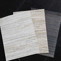 Papel Tapiz MYWIND de Hierba Natural Color Crema Blanco para Decoración de Interiores de Hoteles y Hogares, Revestimiento de Paredes Hecho a Mano