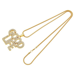 Collar con Colgante de Cristal Exagerado con el <span class=keywords><strong>Alfabeto</strong></span> Inglés Personalizado para Hombre, Estilo Hip Hop Europeo y <span class=keywords><strong>Americano</strong></span>, Accesorio de Baile Urbano - Product Image 5