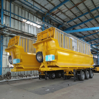 Agrégat 45cbm 80 tonnes 4 essieux remorques de camion à benne basculante en forme de U/semi-remorque à benne basculante