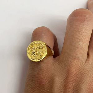 Anillo de moda de lujo ligero para hombre, todo el mundo para diseño Original, sello de tiempo personalizado exclusivo, nicho dominante - Product Image 2