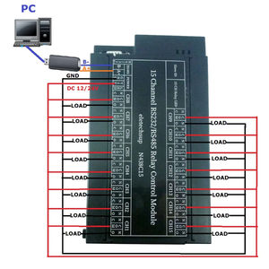 Eletechsup N438C15 12V 24V 2 en 1 15 canaux RS485/RS232 Modbus RTU Relais PLC DO PC UART Contrôleur de commutation de port série DC A646 - Product Image 5