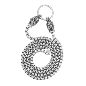 Collares de Acero Inoxidable para Hombre, Estilo Retro, Collares de Lobo a la Moda, Cadena con Colgante de Animal, Joyería Masculina - Product Image 2