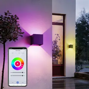 智能应用程序控制16毫颜色光束角度可调同步音乐户外壁灯语音控制LED壁灯室内